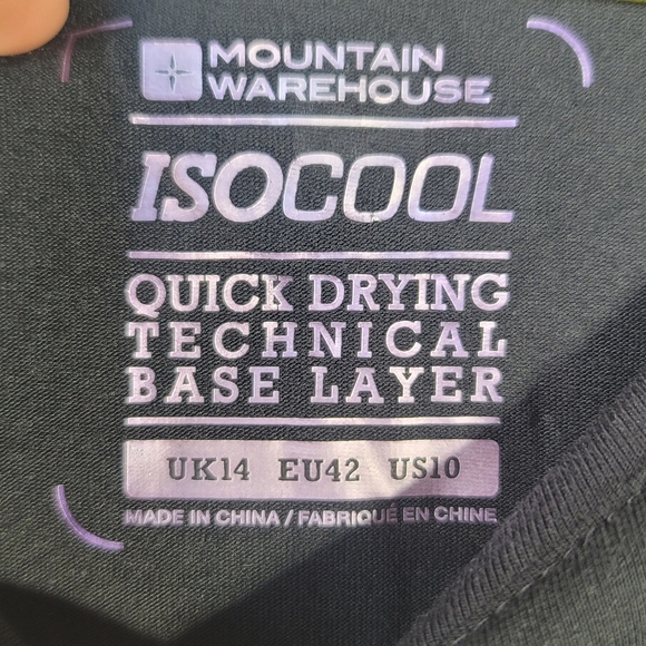 Mountain Warehouse Women's Shirt sz 10 Black Long Sleeve Base Layer Quick Drying - Picture 6 of 6